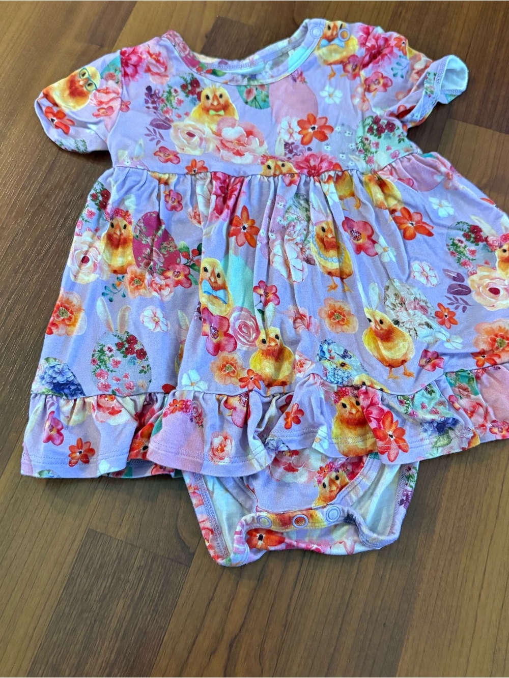 Posh Peanut Lavender Pink Floral Chick Print Dress One-Piece